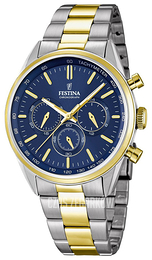 Festina Sport Niebieski/Stal w odcieniu złota Ø44 mm F16821-3