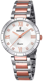 Festina Mademoiselle Srebrny/Stal w kolorze różowego złota Ø32 mm F16937-D