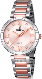 Festina Różowe złoto/Stal w kolorze różowego złota Ø33 mm F16937-E