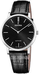 Festina Swiss Made Czarny/Skóra Ø39 mm F20012-4