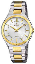 Festina Biały/Stal w odcieniu złota Ø39 mm F20245-1
