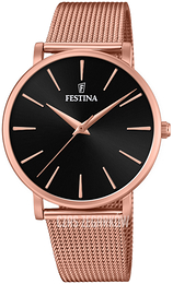 Festina Czarny/Stal w kolorze różowego złota Ø38 mm F20477-2