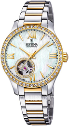 Festina Dress Biały/Stal w odcieniu złota Ø34 mm F20486-3