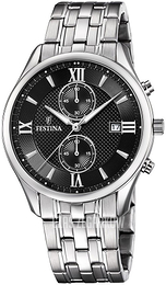 Festina Timeless Czarny/Stal Ø42 mm F6854-8
