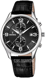 Festina Timeless Czarny/Skóra Ø42 mm F6855-8