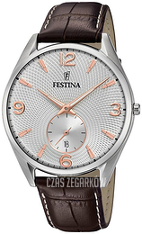 Festina Srebrny/Skóra Ø41 mm F6857-7