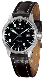 Fortis Flieger Czarny/Skóra Ø40 mm 595.11.41.L01