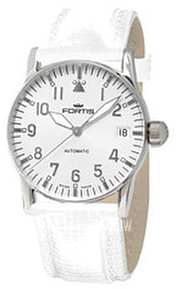Fortis Flieger Biały/Skóra Ø34 mm 621.10.12.L02