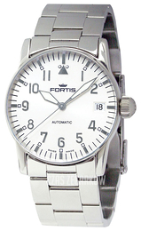 Fortis Flieger Biały/Stal Ø34 mm 621.10.12.M