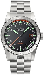 Fortis Flieger Czarny/Stal Ø39 mm F4220005