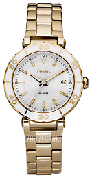 Fossil Dress Biały/Stal w odcieniu złota Ø30 mm AM4308