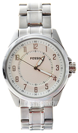 Fossil Biały/Stal Ø44 mm AM4425
