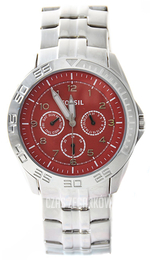 Fossil Czerwony/Stal Ø40 mm AM4427