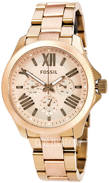 Fossil Cecile Beżowy/Stal w kolorze różowego złota Ø40 mm AM4634
