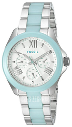 Fossil Biały/Stal Ø40 mm AM4636