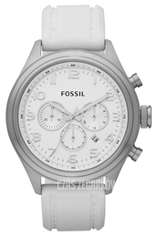 Fossil Asher Biały/Guma Ø46 mm BQ1032
