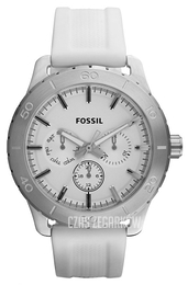 Fossil Kipton Biały/Guma Ø43 mm BQ1058