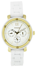 Fossil Biały/Guma Ø37 mm BQ9405