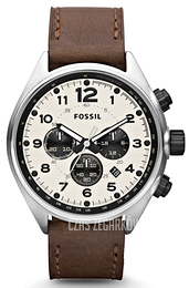 Fossil Flight Biały/Skóra Ø46 mm CH2835