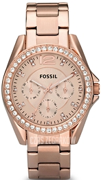 Fossil Riley Różowe złoto/Stal w kolorze różowego złota Ø36 mm ES2811