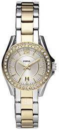 Fossil Riley Srebrny/Stal w odcieniu złota Ø30 mm ES2880