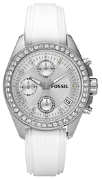 Fossil Decker Srebrny/Guma Ø38 mm ES2883
