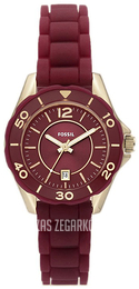 Fossil Czerwony/Guma Ø33 mm ES2978