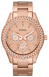 Fossil Stella Różowe złoto/Stal w kolorze różowego złota Ø37 mm ES3003