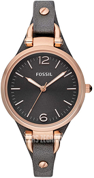 Fossil Georgia Czarny/Skóra Ø32 mm ES3077
