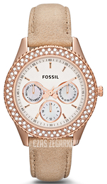 Fossil Stella Biały/Skóra Ø37 mm ES3104