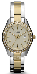 Fossil Stella Beżowy/Stal w odcieniu złota Ø30 mm ES3106