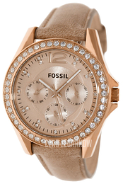 Fossil Różowe złoto/Skóra Ø38 mm ES3363