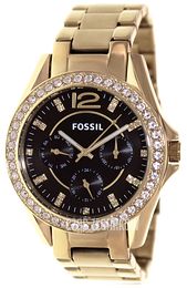 Fossil Czarny/Pozlacana Ø38 mm ES3384