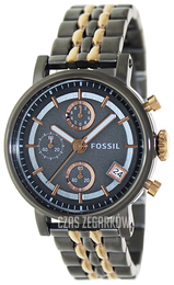 Fossil Chronograph Szary/Stal w odcieniu złota Ø38 mm ES3386