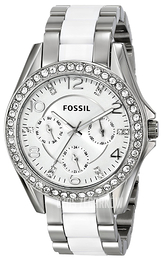 Fossil Biały/Stal Ø38 mm ES3526