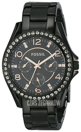 Fossil Czarny/Stal Ø38 mm ES3644