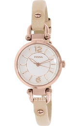 Fossil Dress Srebrny/Skóra Ø28 mm ES3745