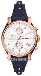 Fossil Casual Biały/Skóra Ø38 mm ES3838