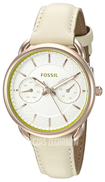 Fossil Tailor Biały/Skóra Ø35 mm ES3954