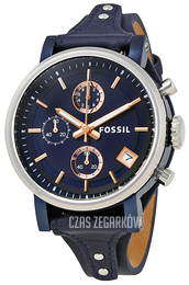 Fossil Boyfriend Niebieski/Skóra Ø38 mm ES4113