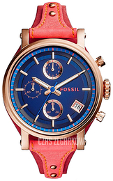 Fossil Damklockor Niebieski/Skóra Ø38 mm ES4115