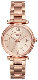 Fossil Carlie Różowe złoto/Stal w kolorze różowego złota Ø35 mm ES4301