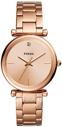 Fossil Carlie Różowe złoto/Stal w kolorze różowego złota Ø35 mm ES4441
