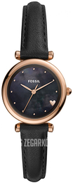 Fossil Carlie Czarny/Skóra Ø28 mm ES4506SET