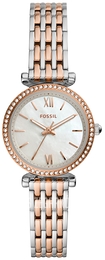 Fossil Carlie Mini Biały/Stal w kolorze różowego złota Ø28 mm ES4649