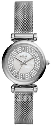 Fossil Carlie Mini Biały/Stal Ø28 mm ES4837