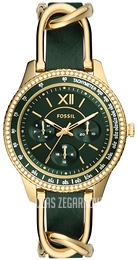 Fossil Stella Zielony/Skóra Ø37 mm ES5243