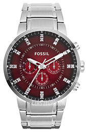 Fossil Czerwony/Stal Ø48 mm FS4696