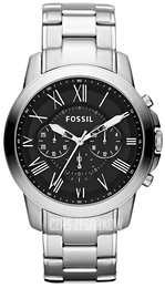 Fossil Grant Czarny/Stal Ø44 mm FS4736IE