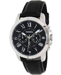 Fossil Grant Czarny/Skóra Ø45 mm FS4812